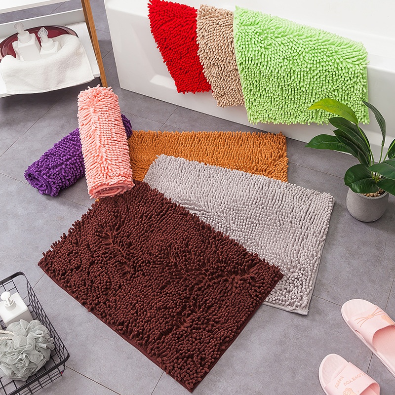 One-piece Chenille Floor Mats For Entrance Bathroom Non-slip Mats For Home Absorbent Carpets Bedroom Kitchen Foot Mats