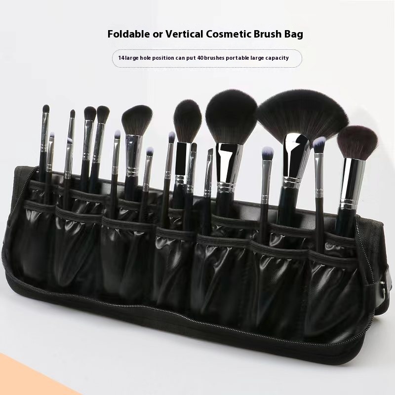 Vertical Foldable29 Hole Brush Bag Makeup Brush Storage Bag Folding Bag Dirt Resistant Super Large Volume Bag For Makeup Artist
