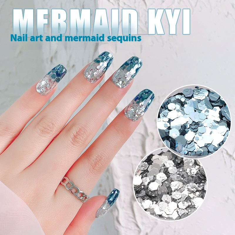 Nail Art Sequ Jewelry Fashion Mermaid Ji Gradient Series Glitter South Korea Large Sequ Nail Decoration