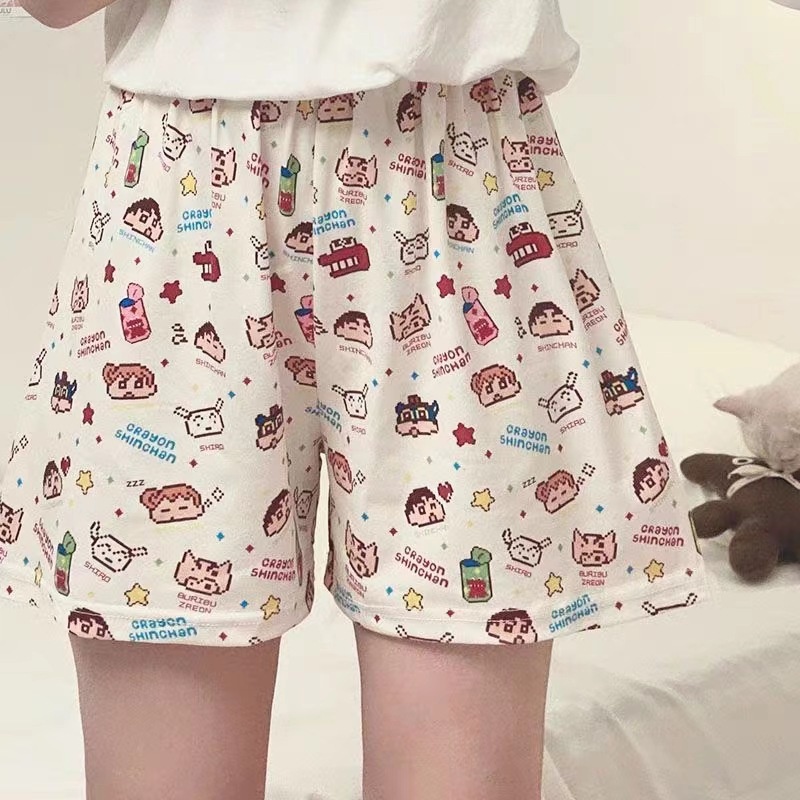 Cartoon Crayon Shin-chan Walking Pants Women's Summer Thin Cool Home Pants Shorts Loose Casual Pants Beach Pants