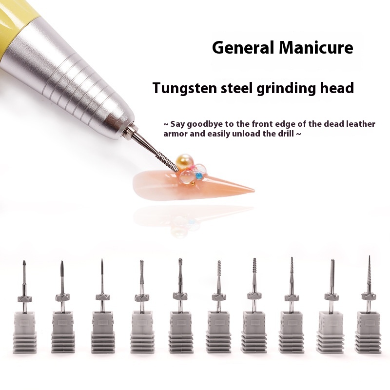 Tungsten Steel Nail Drill Bit:Front-End Nail Prep Tool For Cuticle Removal,Rhinestone Detachment,And Nail Buffing,Alloy Grinding Head