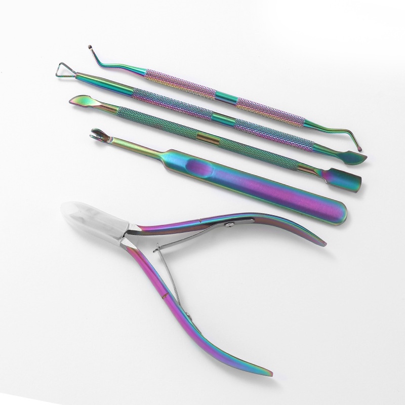 Stainless Steel Nail Art Dead Leather Pliers Steel Push Color Titanium Dead Leather Fork Armor Shaver Suit Dead Leather Cutter Tool