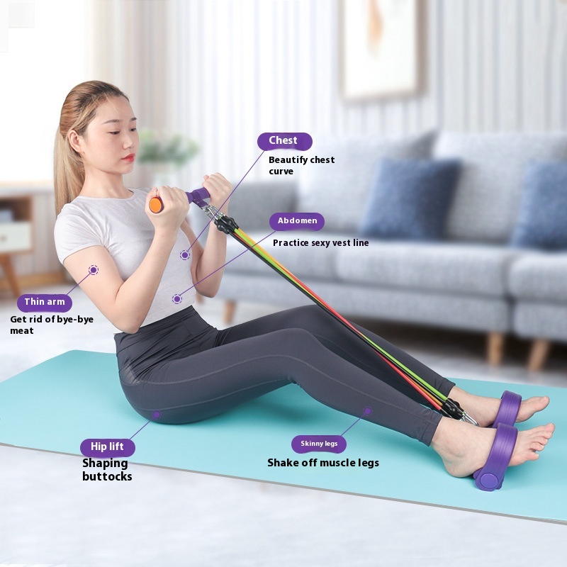 SPedal Puller Men And Women Fitness Pedal Pull Rope Thin Waist Thin Arms Sit-up Auxiliary