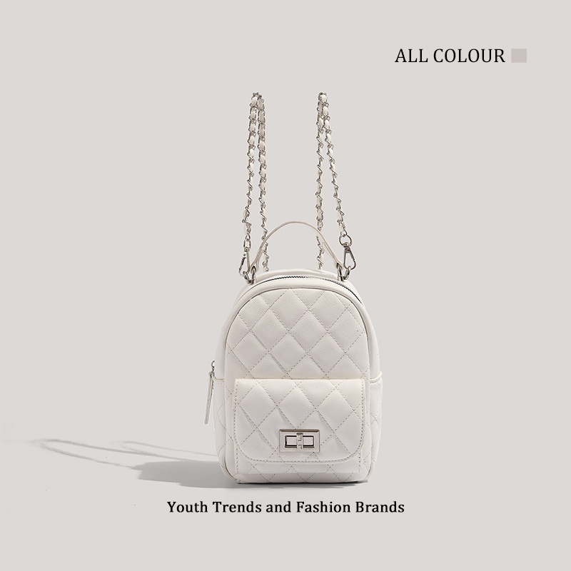 CHARHP&KEJNTOfficial Genuine Small Fragrance Style High Value Chain Small Backpack Women's Fashion Shoulder Crossbody Small Bag