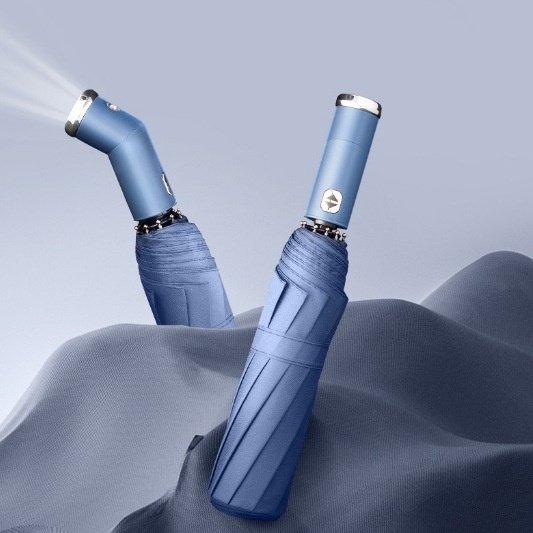 Rotatable Fully Automatic Umbrella For Women,Sunny And Rainy,Large Plastic Wind-resistant Sun-proof Flashlight Lighting Umbrella,Men's Sun Umbrella