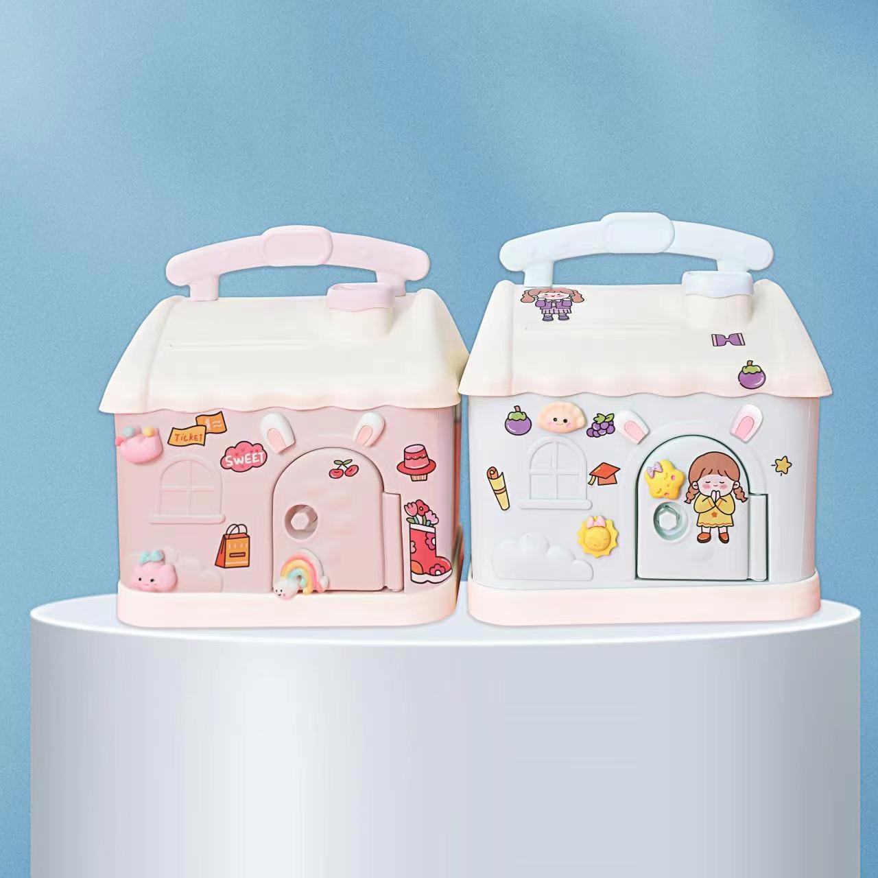 Cartoon Cute Children Girl Birthday Gift Piggy Bank Fun Kindergarten Plastic Storage Box Gift Piggy Bank