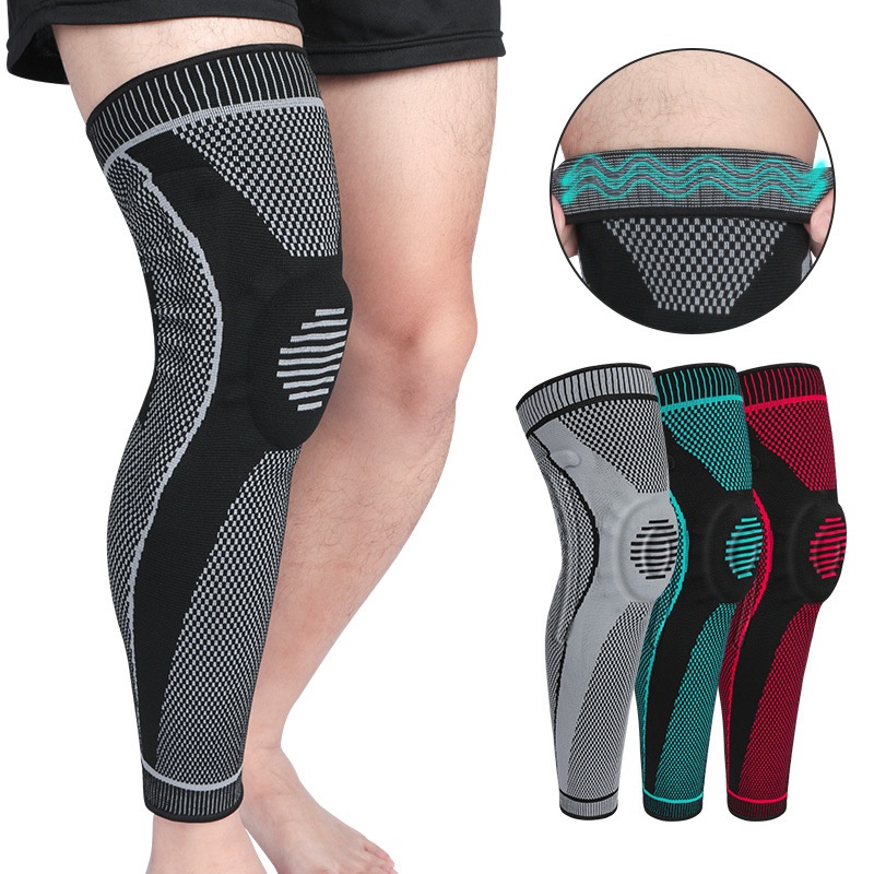 Sports Knee Pads Knitted Silicone Support Compression Patella Protection Outdoor Basketball Football Cycling Leg Guards Protective Gear