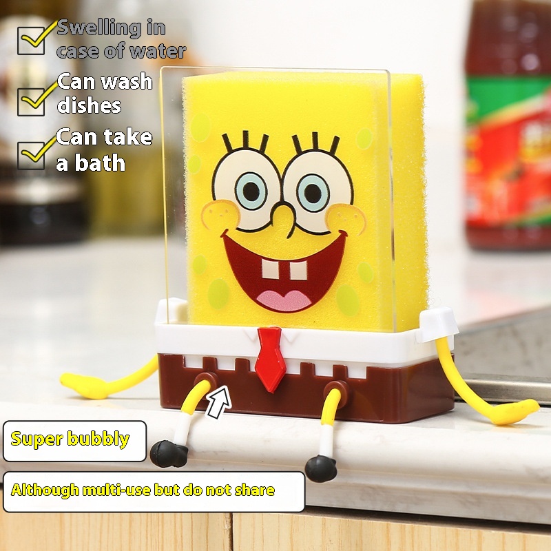Little Red Book Sponge Bob Square Pants Drain Rack Cute Kitchen Sink Drain Rack Soap Box Rack Wall-mounted