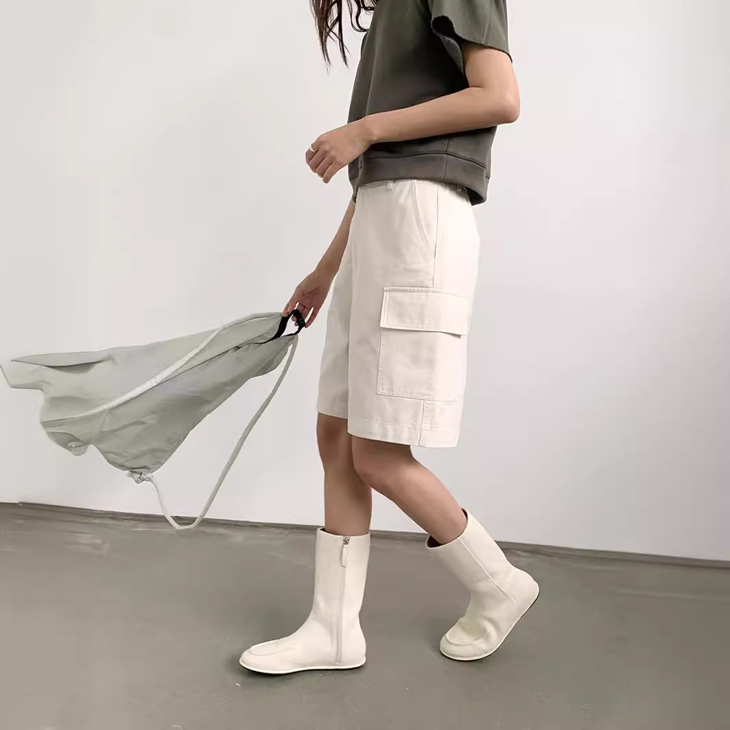 Love And Nancy Thirteen Lines Spring Original Cotton Semi-elastic Waist Casual Workwear Shorts21281