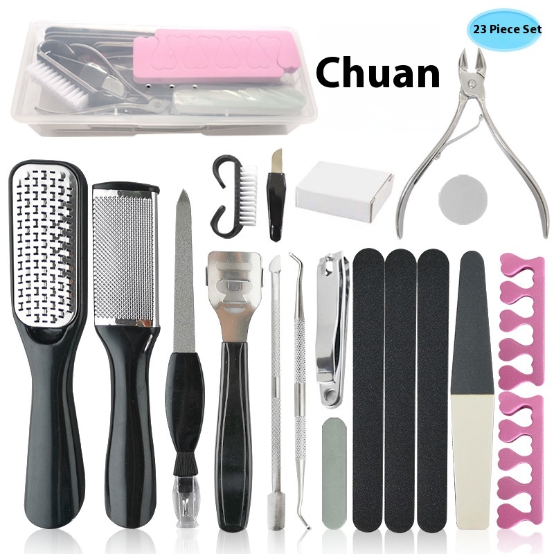Pedicure Tool23 Piece Set Exfoliating Stainless Steel Foot Nail Clippers Suit Nail Art Shop Nail Art Tools