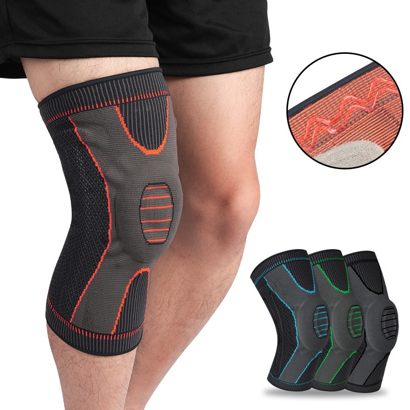 Knitted Sports Knee Pads Silicone Support Pressure Patella Protection Outdoor Basketball Cycling Running Protective Gear Can Be Sent On Behalf Of