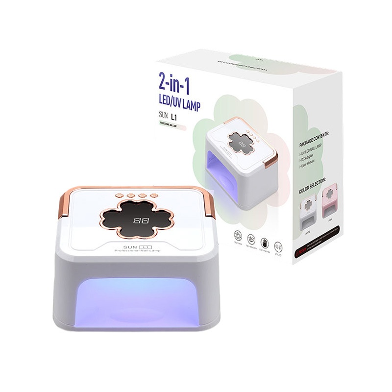 Square Smart Nail Lamp:228 WHigh-Power Gel Polish UVLamp With Four Timer Settings,Non-Darkening Hand Protection For Manicure