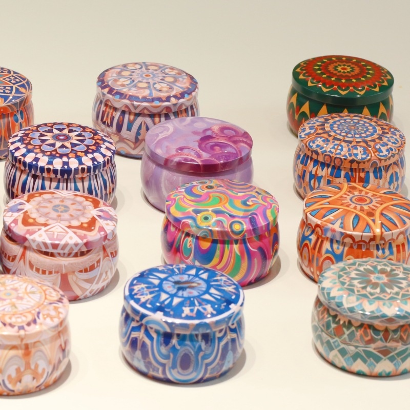 Small Tin Box Baking Cookie Box Luoshi Rose Tea Can Candle Tin Can Tinplate Wedding Candy Tin Box Candle Tin