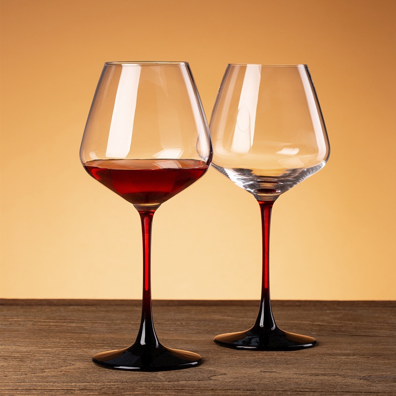 Second-hand Black And Red Bow Tie Burgundy Red Wine Glass Big Belly Home Crystal Glass Wine Red Stem Goblet