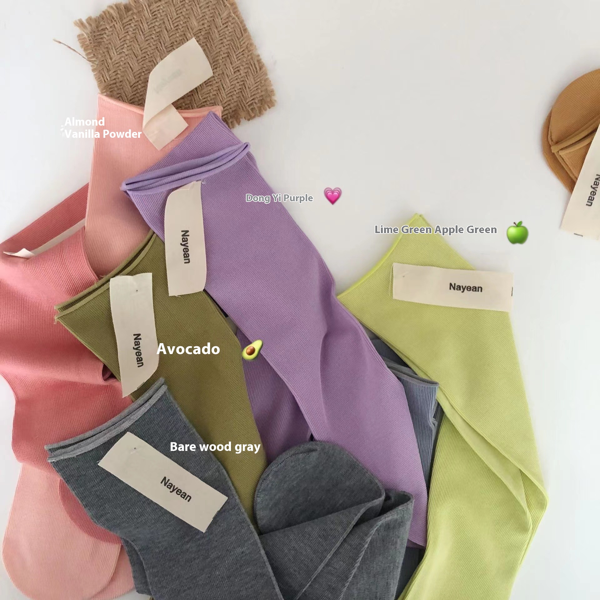 Nayean South Korea Candy Color Pile Socks Straight No Heel Multi-color Curling Confinement Socks Combed Cotton Parent-child Socks