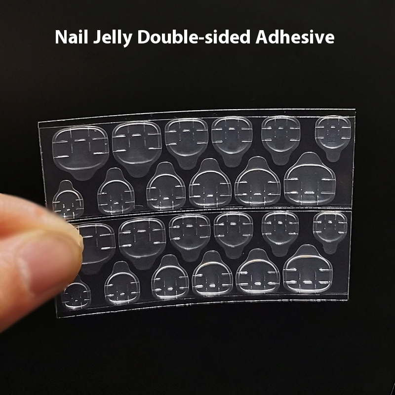 Nail Art Jelly Glue Super Sticky Wear Nail Piece Double-sided Adhesive Glue Easy To Remove Invisible Widened24 Pieces Indentation Transparent Glue