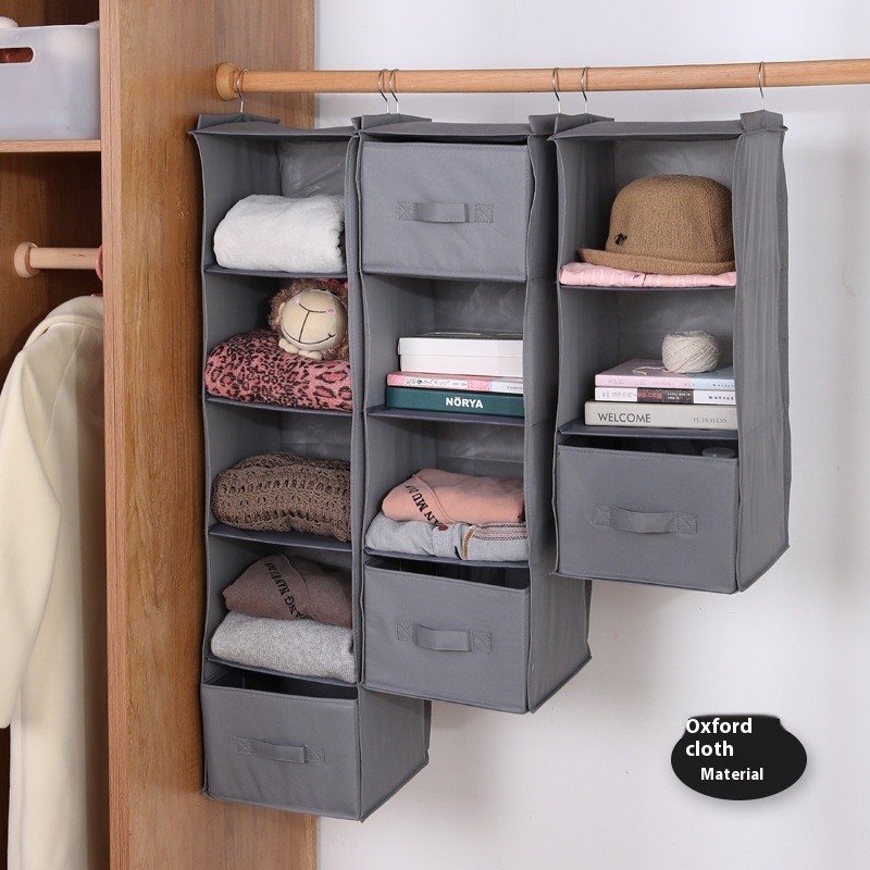 Oxford Cloth Wardrobe Hanging Bag Drawer-style Compartment Three-dimensional Storage Box Dustproof Bedroom Foldable Storage Organization