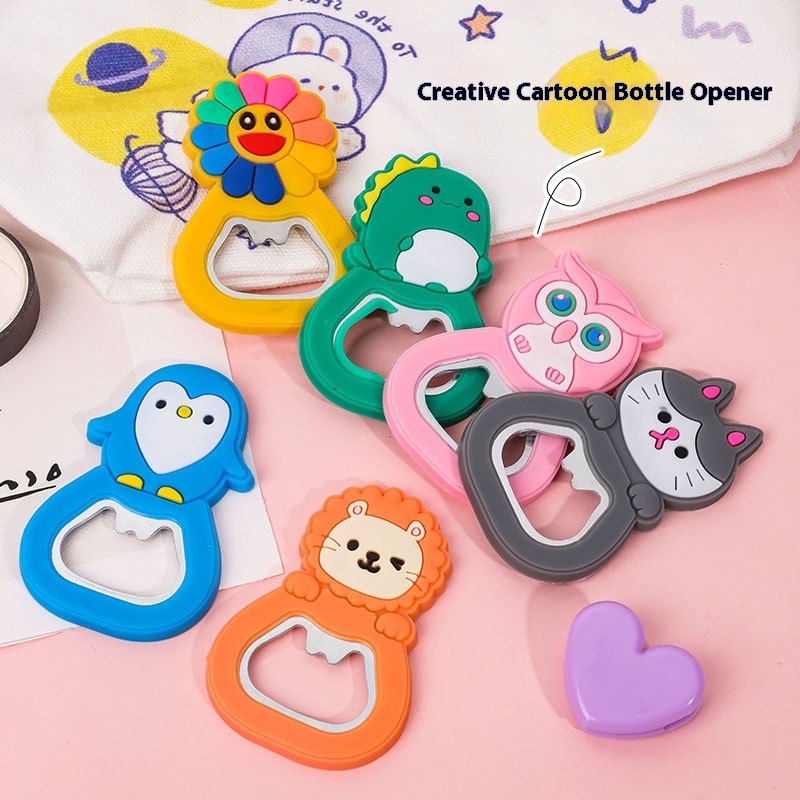Creative Multifunctional Bottle Opener Cute Refrigerator Magnet Children's Soda Bottle Opener Beer Opener Wine Opener