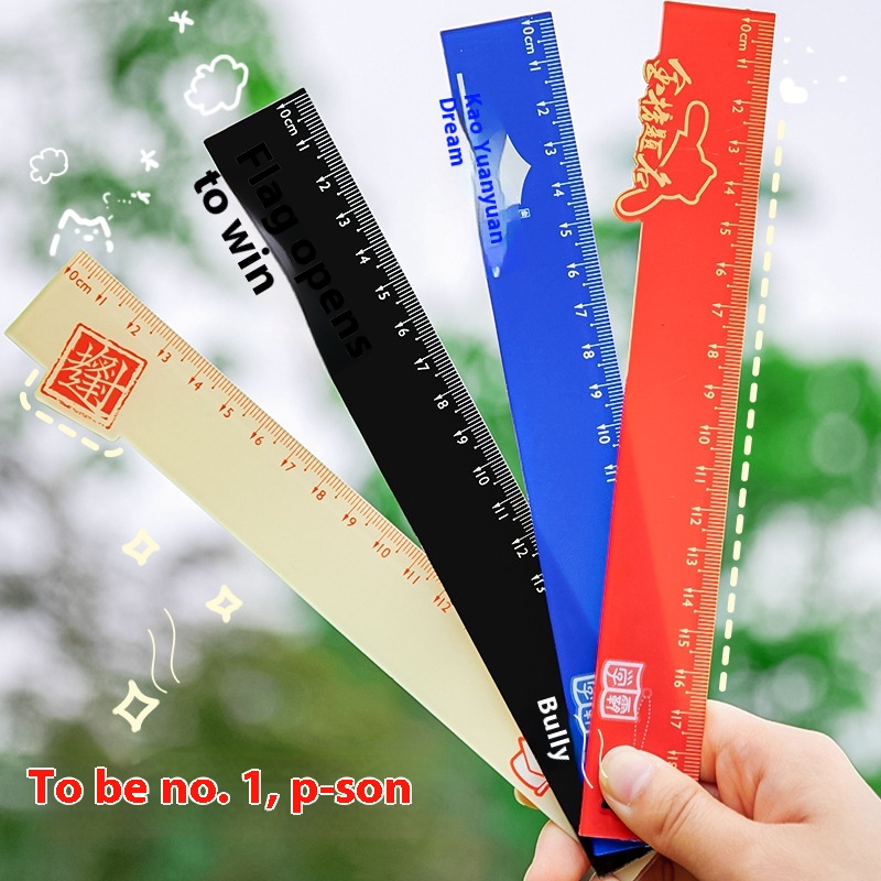 Pirational Text Ruler Student Acrylic Painting Ruler Measuring Tool Marking Ruler School Season Stationery Prize
