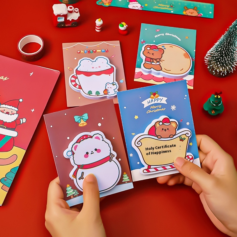 Hangsu Christmas Sticky Notes Student Message Note Paper Special-shaped Memo NTimes Sticky Note Book