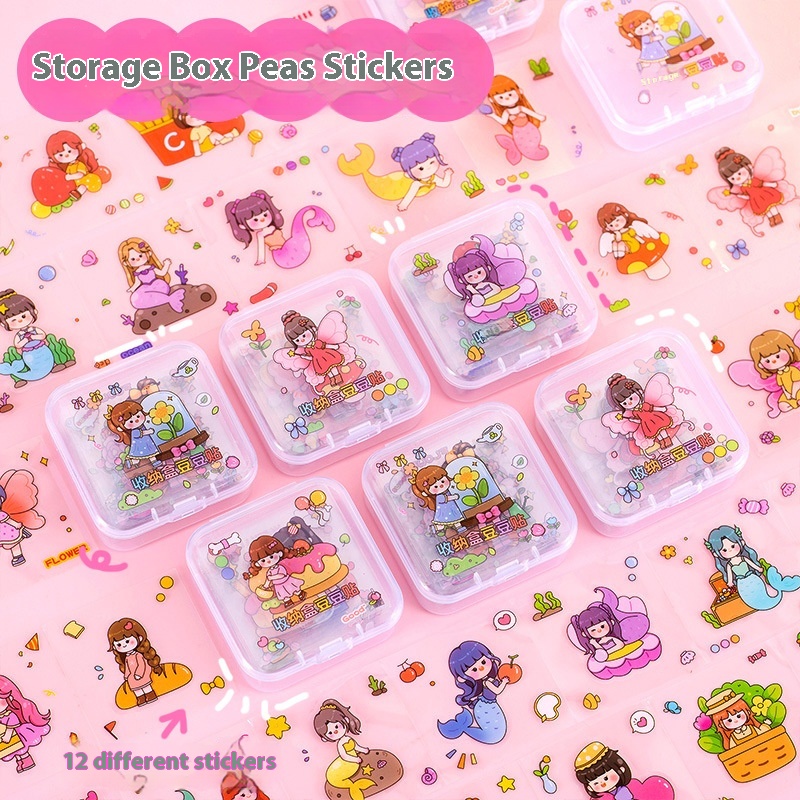Cartoon Boxed Bean Stickers Children's Cute Small Gifts High Value DIYHandbook Material Guka Decoration Stickers