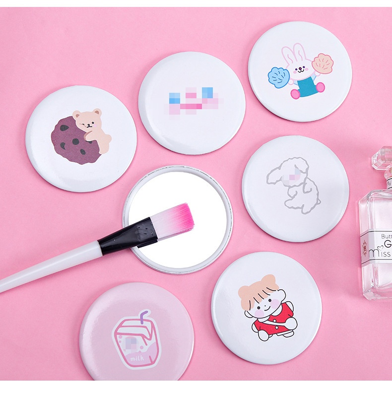Korean Creative Cartoon Round Small Mirror Cute Mini Portable Makeup Mirror Girls Makeup Portable Mirror Small Round Mirror