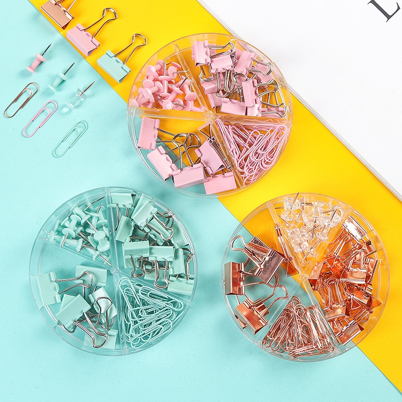 Multifunctional Long Tail Clip Combination Office I-shaped Nail Paper Clip Dovetail Clip Set Student Color Test Paper Folder