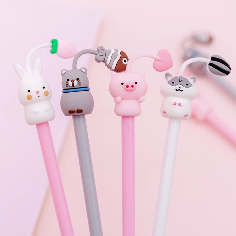 Korean Creative Cartoon Cute Pet Paradise Neutral Pen Small Fresh Cute Student Exam Water Pen Writing Signature Pen