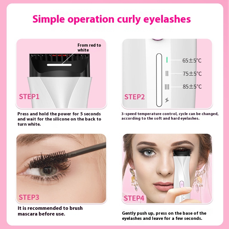 Eyelash Electric Curler Hot Eyelash Curler One Hot Set Eyelash Usb Charging Convenient Mini Eyelash Curler