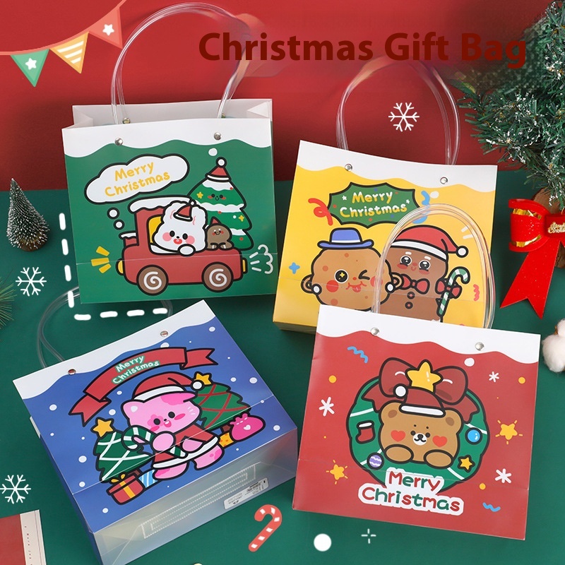 Cute Christmas Gift Bag Christmas Gift Packaging Bag High Value Pvc Portable Hand-held Storage Bag