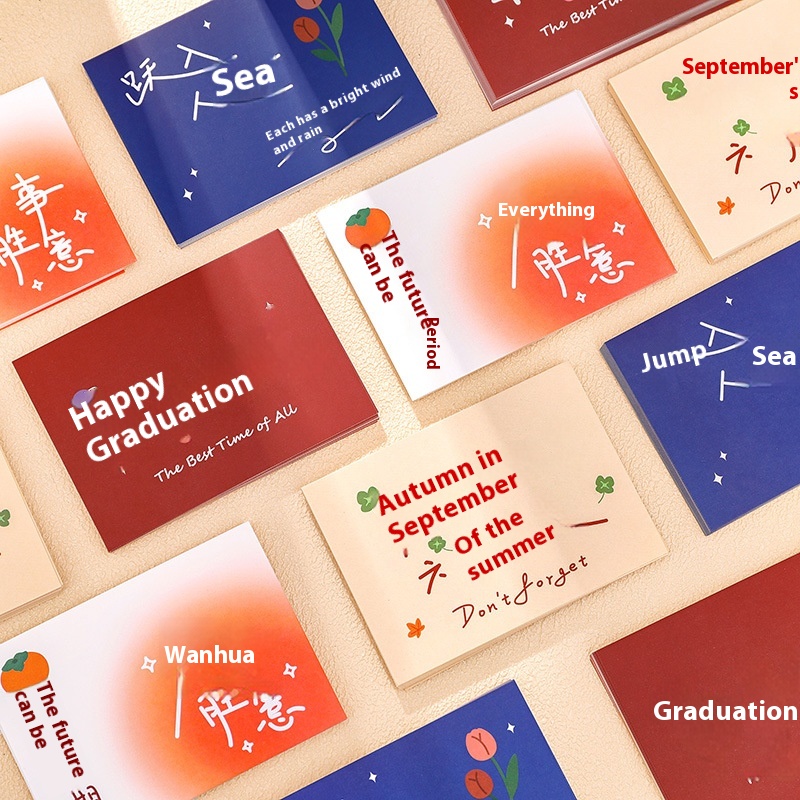 Graduation Seasonpirational Text Greeting Cards20 Creative Message Postcards Student College Entrance Examination Blessing Small Cards