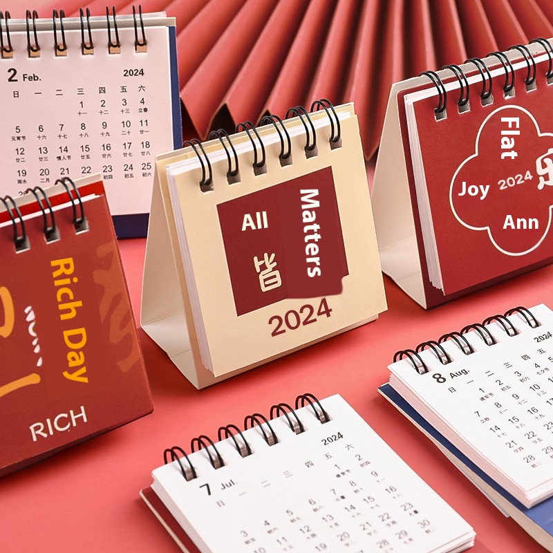 Pirational Text Calendar Creative Desktop Calendar Planner Mini Portable Small Calendar Ornaments