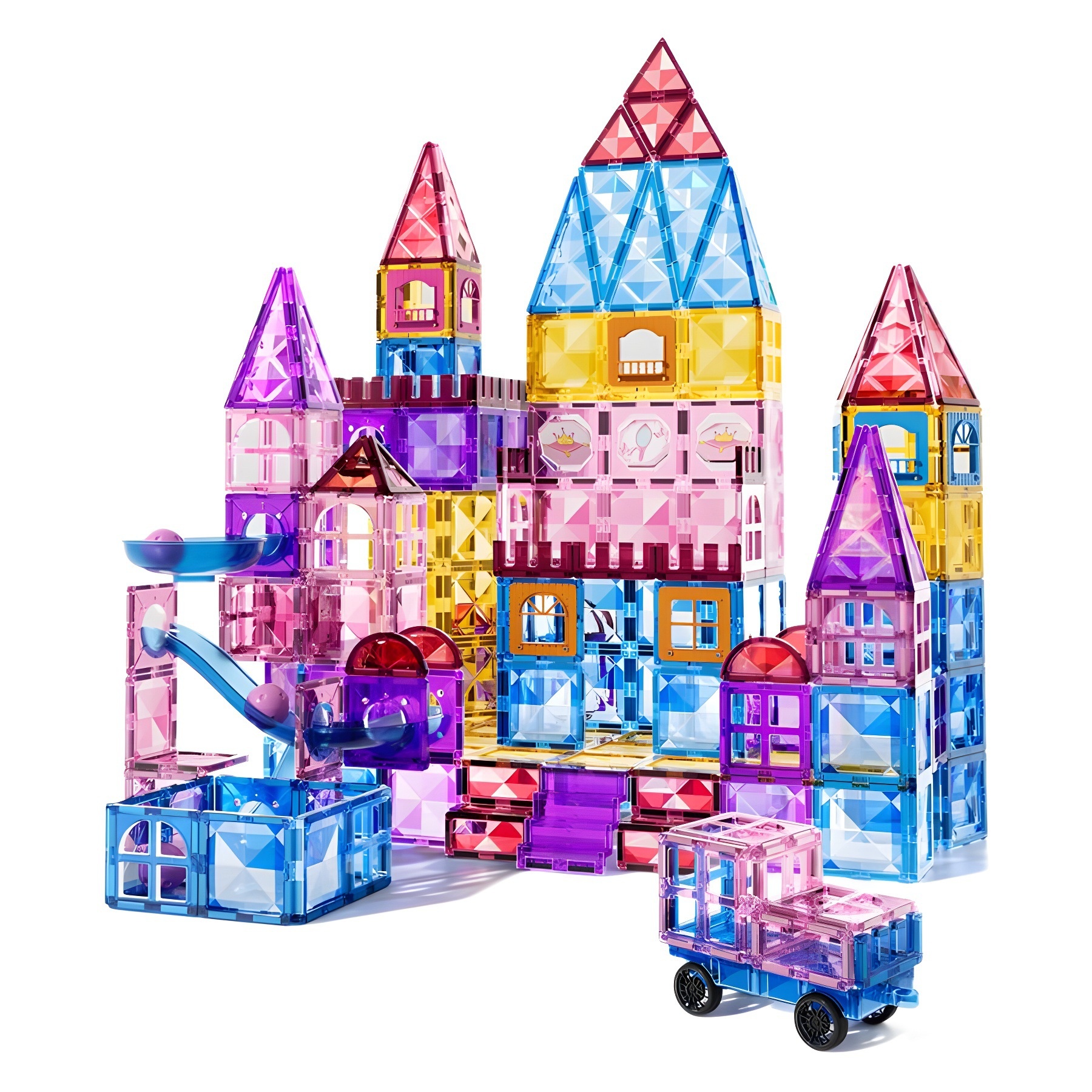 Colorful Window Magnetic Tiles:Children's Educational Toy,Versatile Building Blocks With Storage,Infinite Creative Shapes For Early Learning