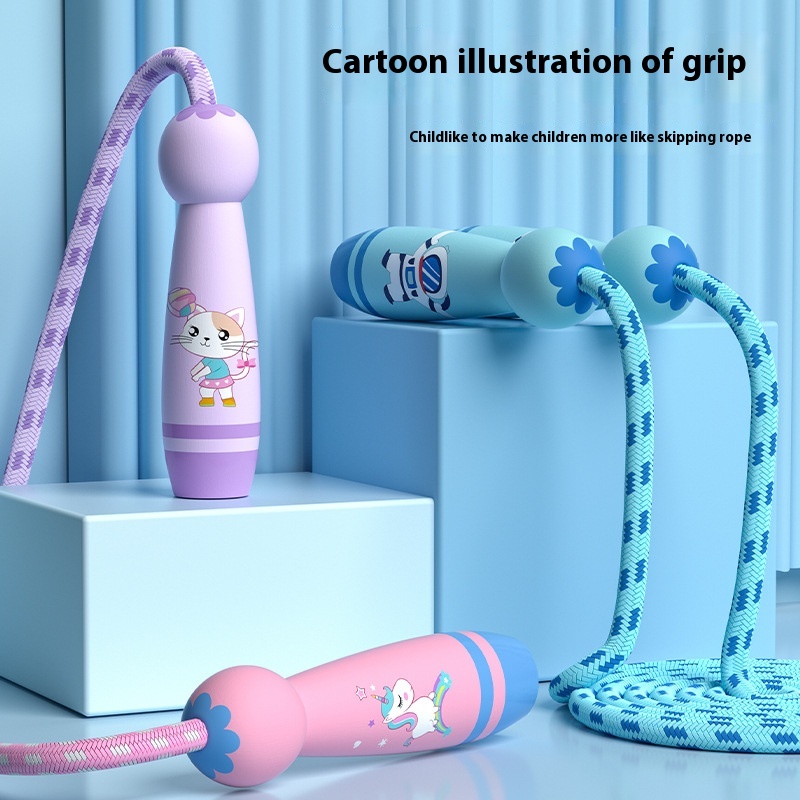 Skipping Rope Wooden Beginner Adjustable Baby First Grade Kindergarten Primary School Student Children Sports Fitness Rope