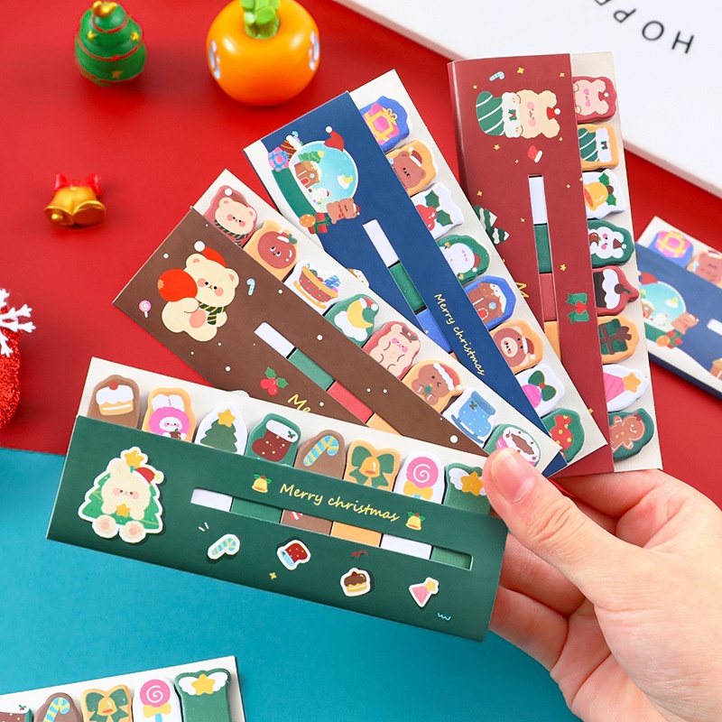 Christmas Row Standing Sticky Notes Student Cute Index Stickers Cartoon High Value NTimes Sticky Notes Stationery