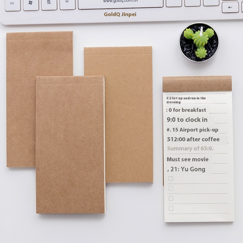 Korean Creative Stationery Tearable Practical Note Pad Kraft Paper Portable Note Book TODOPlan Notes