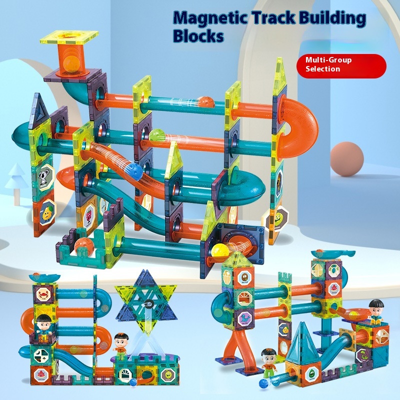 Educational Magnetic Tiles For Kids:DIGERMagnetic Toy Set With Colorful Windows,Pipes,Rolling Balls,And Scene Tracks For Creative Building And Play