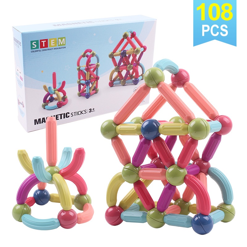 Lezhi Player Magnetic Stick3-5 Years Old Children's Early Education Changeable Magnetic Toy Baby Grasping And Building Magnetic Building Blocks