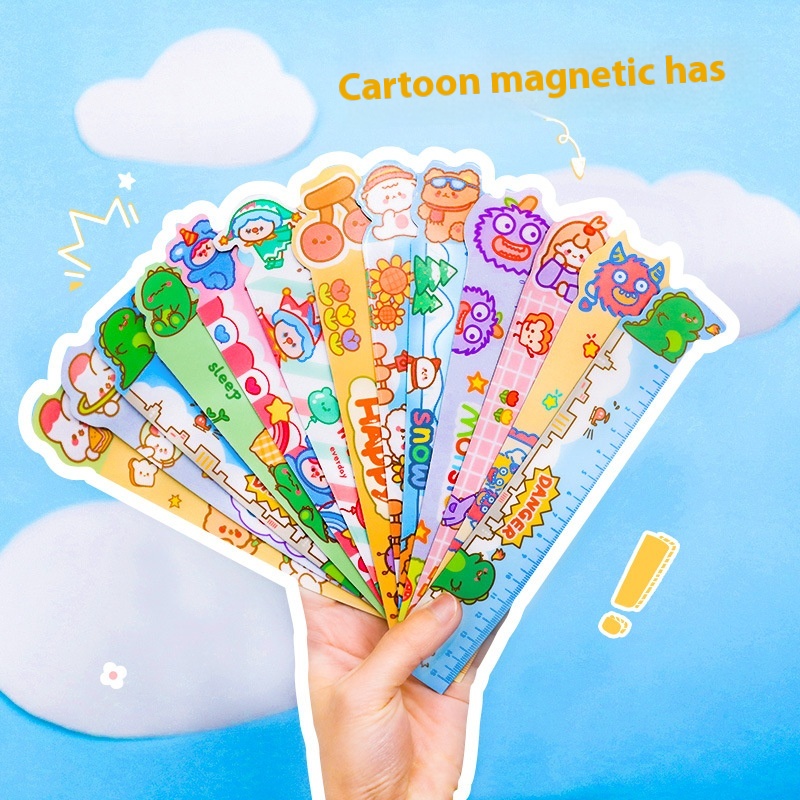 Cute Cartoon Animal Soft Ruler Girl Heart Bendable Magnetic Ruler Primary School Student Drawing Measurement Tool