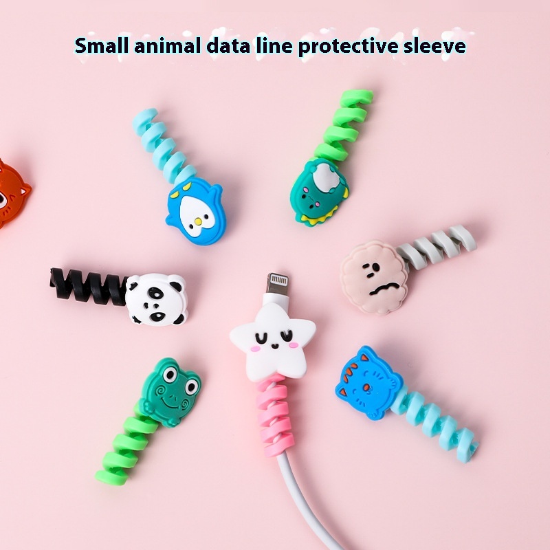 Cartoon Animal Cable Winder Earphone Cable Storage Mobile Phone Data Cable Protective Cover Silicone Cable Organizer To Prevent Breaking