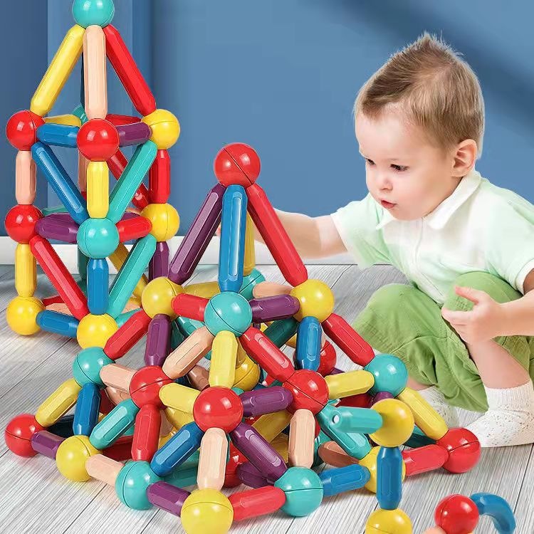 Magnetic Sticks:Early Education Toy For Kids,Brain Development Magnetic Building Blocks For Creative Play