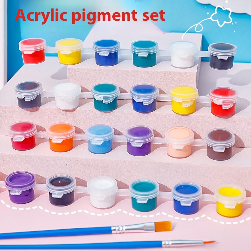 DIYAcrylic Paint6 Colors12 Colors Set Art Painting Graffiti Paint Children's Plaster Doll Paint Strips3ml