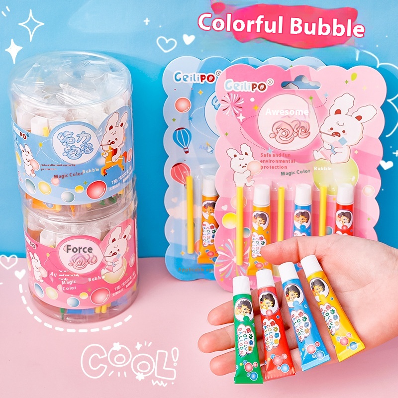 Children's School Season Gift Cartoon Colorful Bubble Gum Primary School Students Blowing Bubbles Small Gift Creative Blowing Bubble Gum