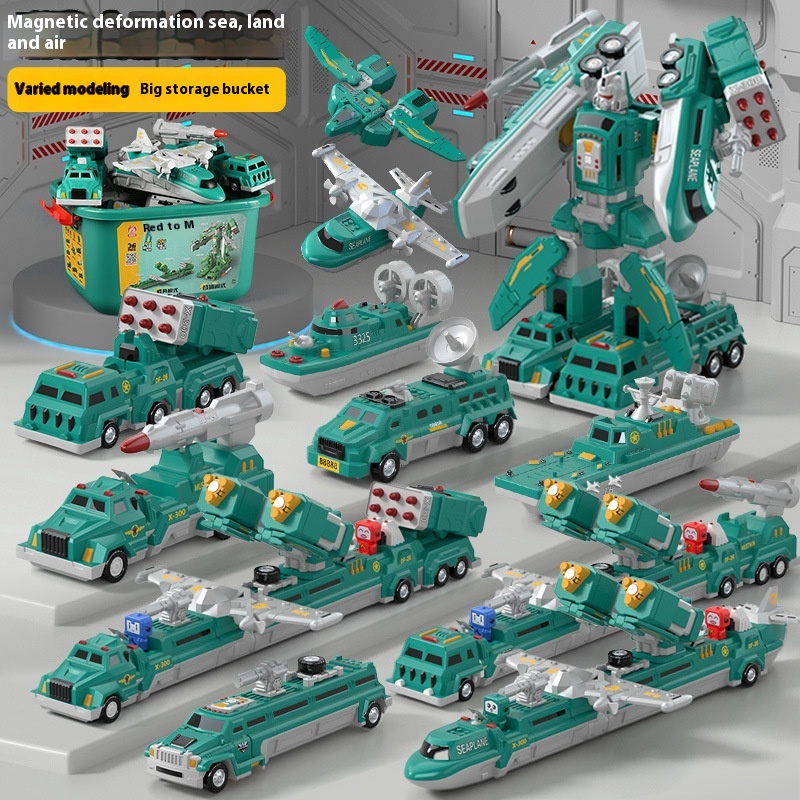 Magnetic Robot Car Magnetic Building Blocks Magnetic Assembly Boy6 Magnets7 Magnetic Pieces Children's Educational Toys10 Years Old