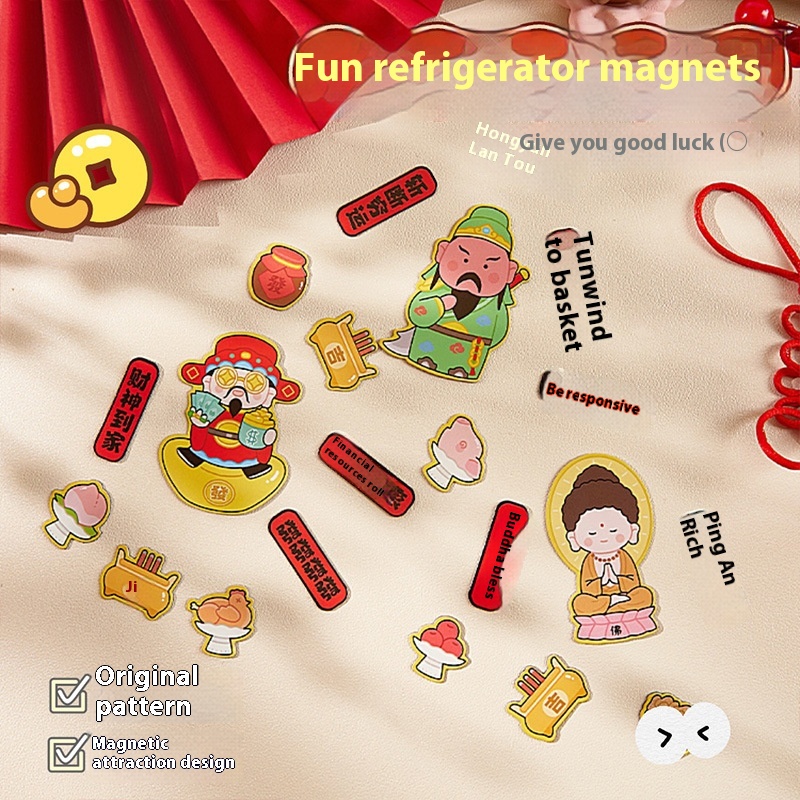 Interesting Special-shaped Refrigerator Magnets Magnetic Refrigerator Magnets Decorative Stickers Living Room Atmosphere Decorations Student Girl Bag Refrigerator Magnets