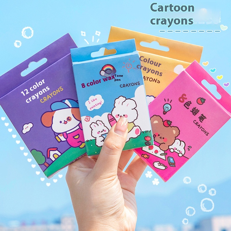 Children's No-dirty-hand Crayon Set Primary School Students Art Graffiti Oil Pastel8 Colors12 Colors Painting Pen Small Gift