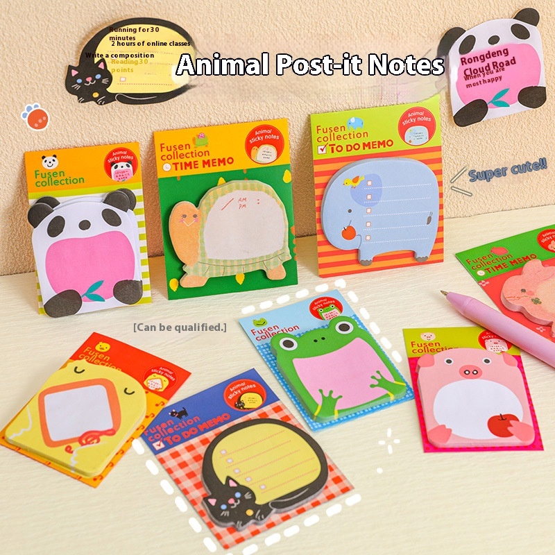 TKorean Creative Stationery Cute Cartoon ZOOAnimal Park Tearable Note Pad Sticky Note NTimes Sticker