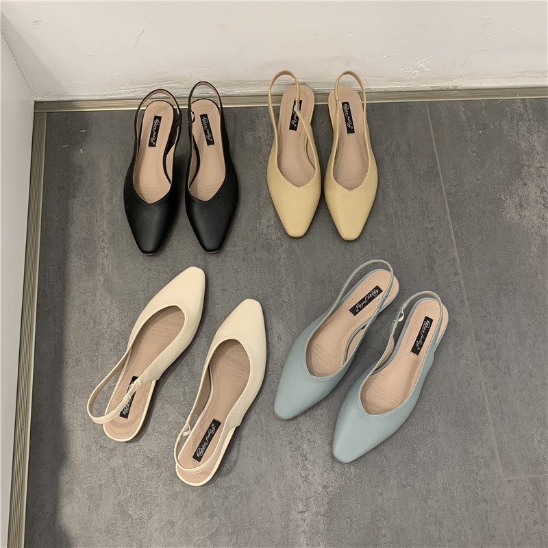 Baotou Sandals For Women Summer Grandma Shoes Pointed Flat Shoes For Women Fairy Style One-strap Shoes