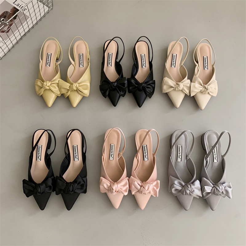 French Low-heeled Niche Closed-toe Sandals Fairy Shoes Spring And Summer Evening Wind Pointed Toe Small Single Shoes