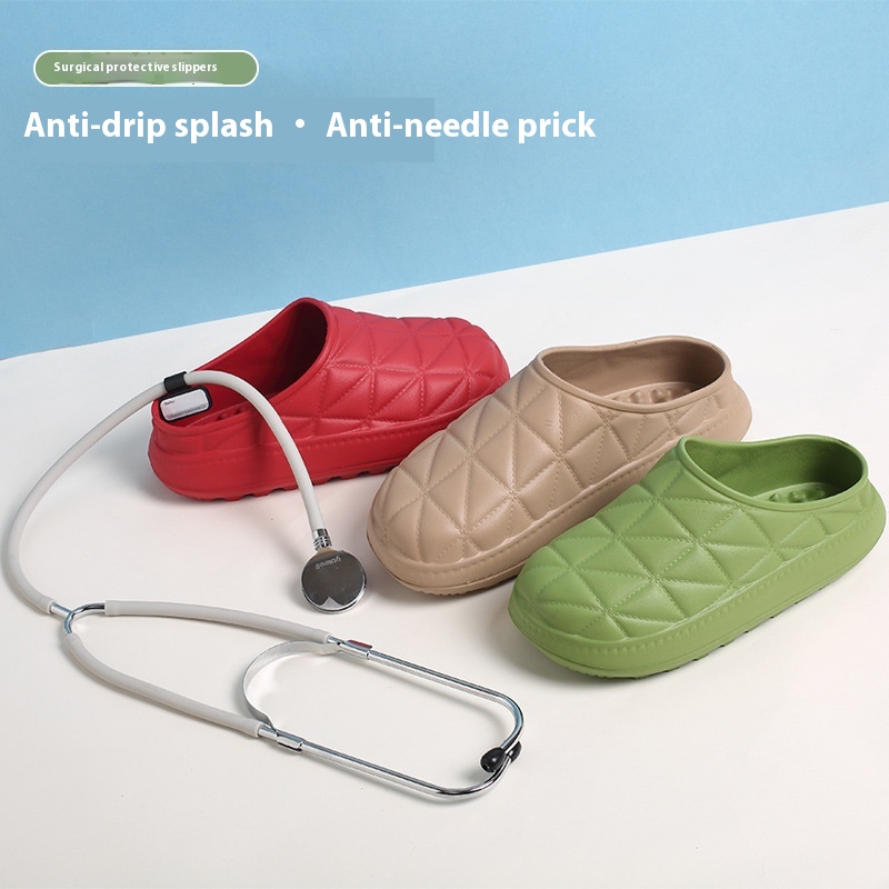 Operating Room Protective Slippers With Heels ICUNurse Eva Waterproof Slippers With Heels For Men And Women Non-slip Indoor Soft Sole